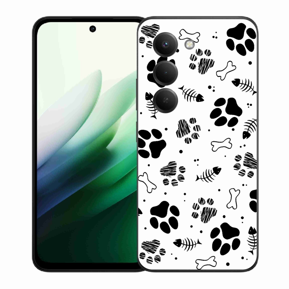 Gelový kryt mmCase na Xiaomi Redmi 15 5G (169mm) - psí tlapky 1