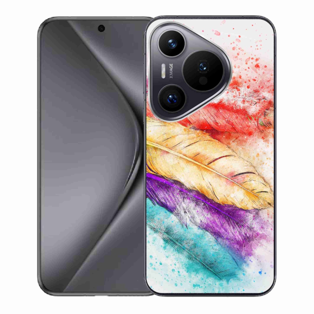 Gelový kryt mmCase na Huawei Pura 70 - barevné peří