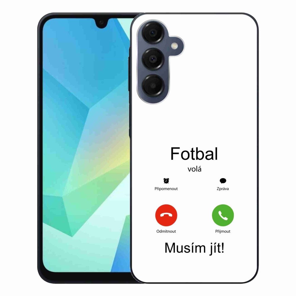 Gelový kryt mmCase na Samsung Galaxy A16 4G/5G - fotbal volá bílé pozadí