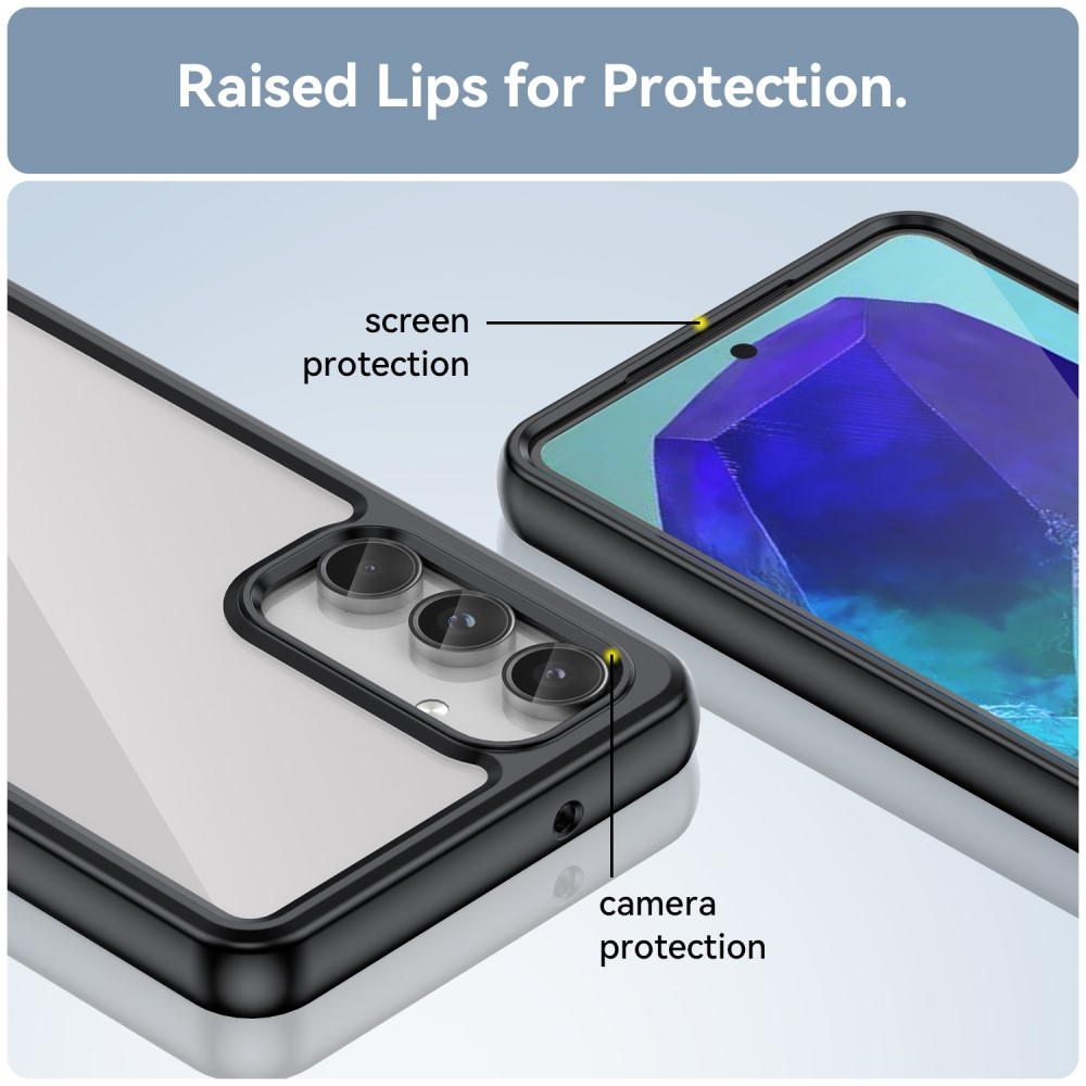 Gelový obal s pevnými zády na Samsung Galaxy M55 5G - černý