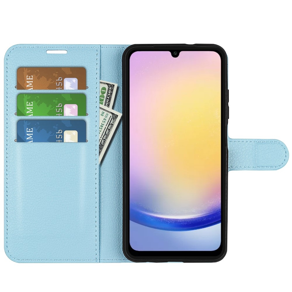 Litchi knížkové pouzdro na Samsung Galaxy A26 5G - modré