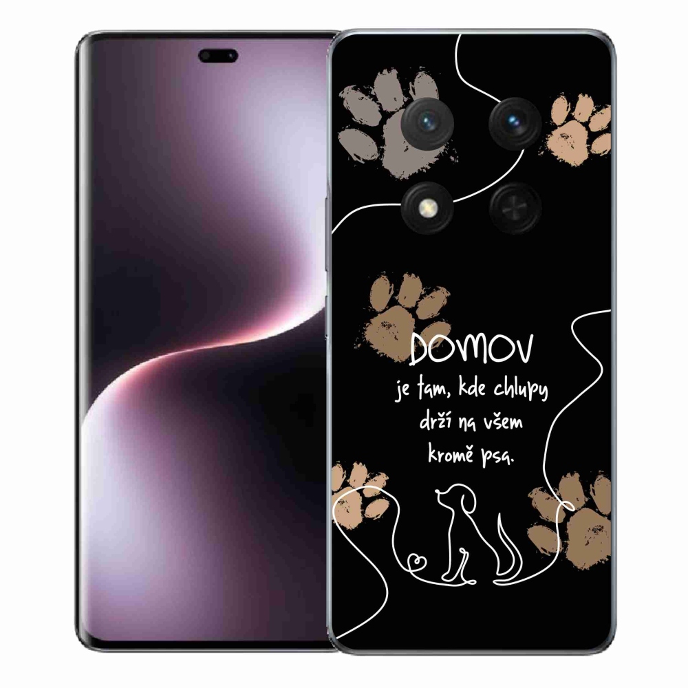 Gelový kryt mmCase na Honor Magic 7 Lite 5G - psí motiv černé pozadí