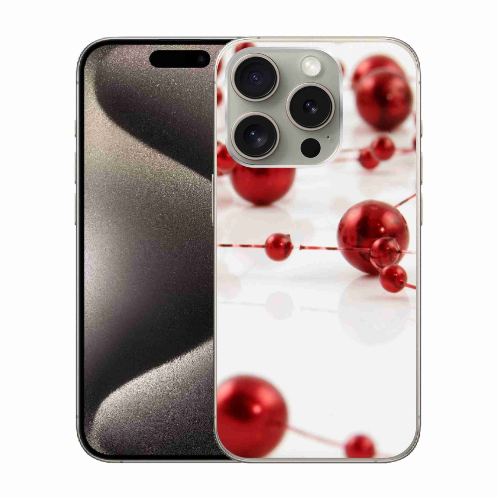 Gelový kryt mmCase na iPhone 15 Pro - vánoční řetěz