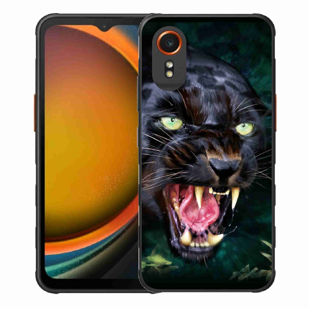 Gelový kryt mmCase na Samsung Galaxy Xcover 7 - rozzuřený černý panter