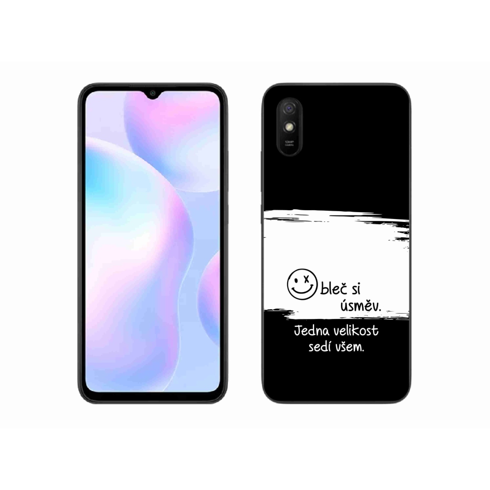 Gelový kryt mmCase na Xiaomi Redmi 9AT - vtipný text 8 bíločerné pozadí