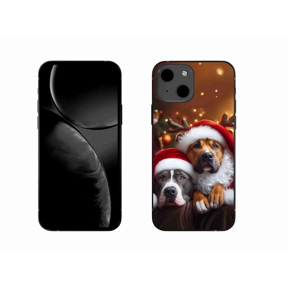 Gelový kryt mmCase na iPhone 13 6.1 - vánoční psi