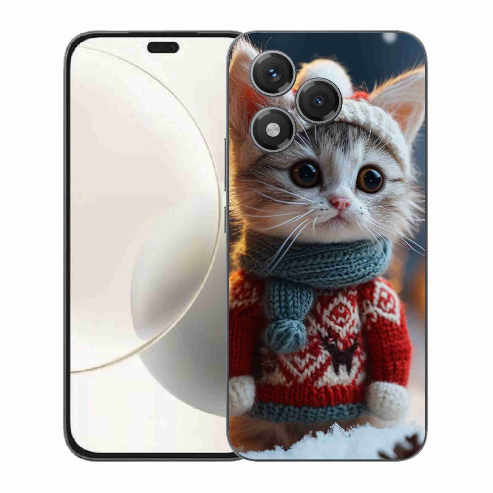 Gelový kryt mmCase na Honor 400 Lite - kotě ve svetru