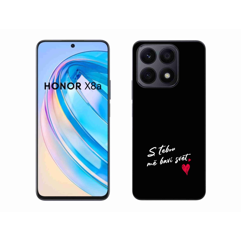 Gelový kryt mmCase na Honor X8a - zamilovaný text 1 černé pozadí