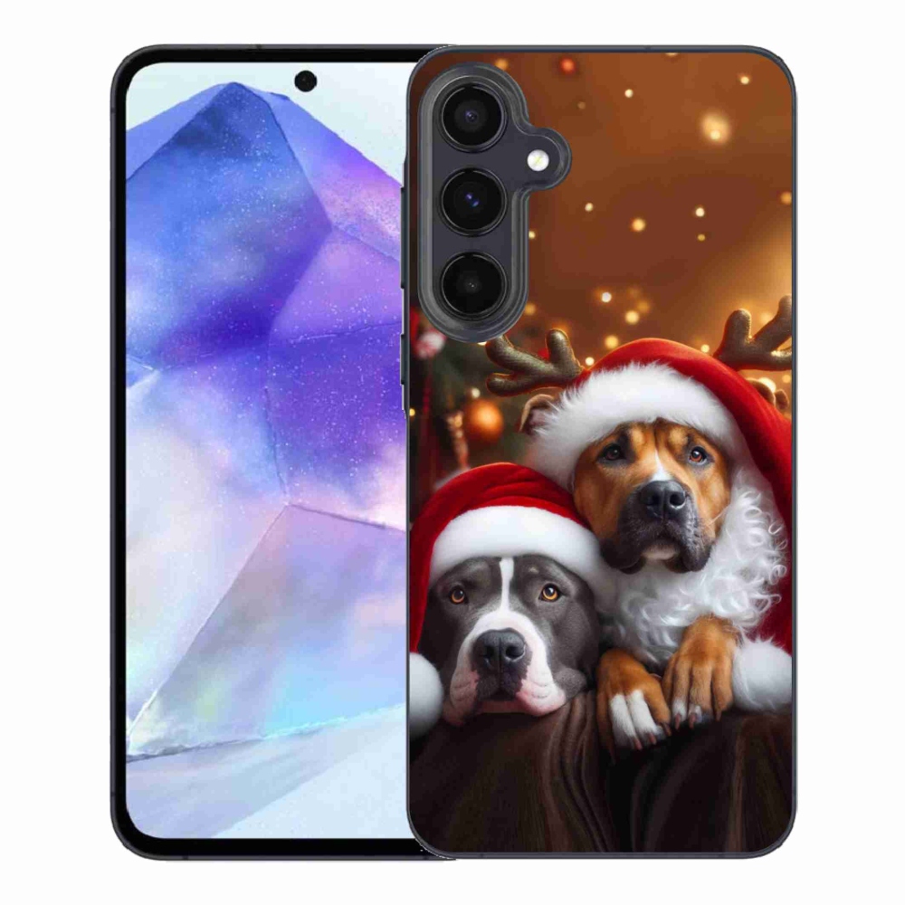 Gelový kryt mmCase na Samsung Galaxy A55 5G - vánoční psi
