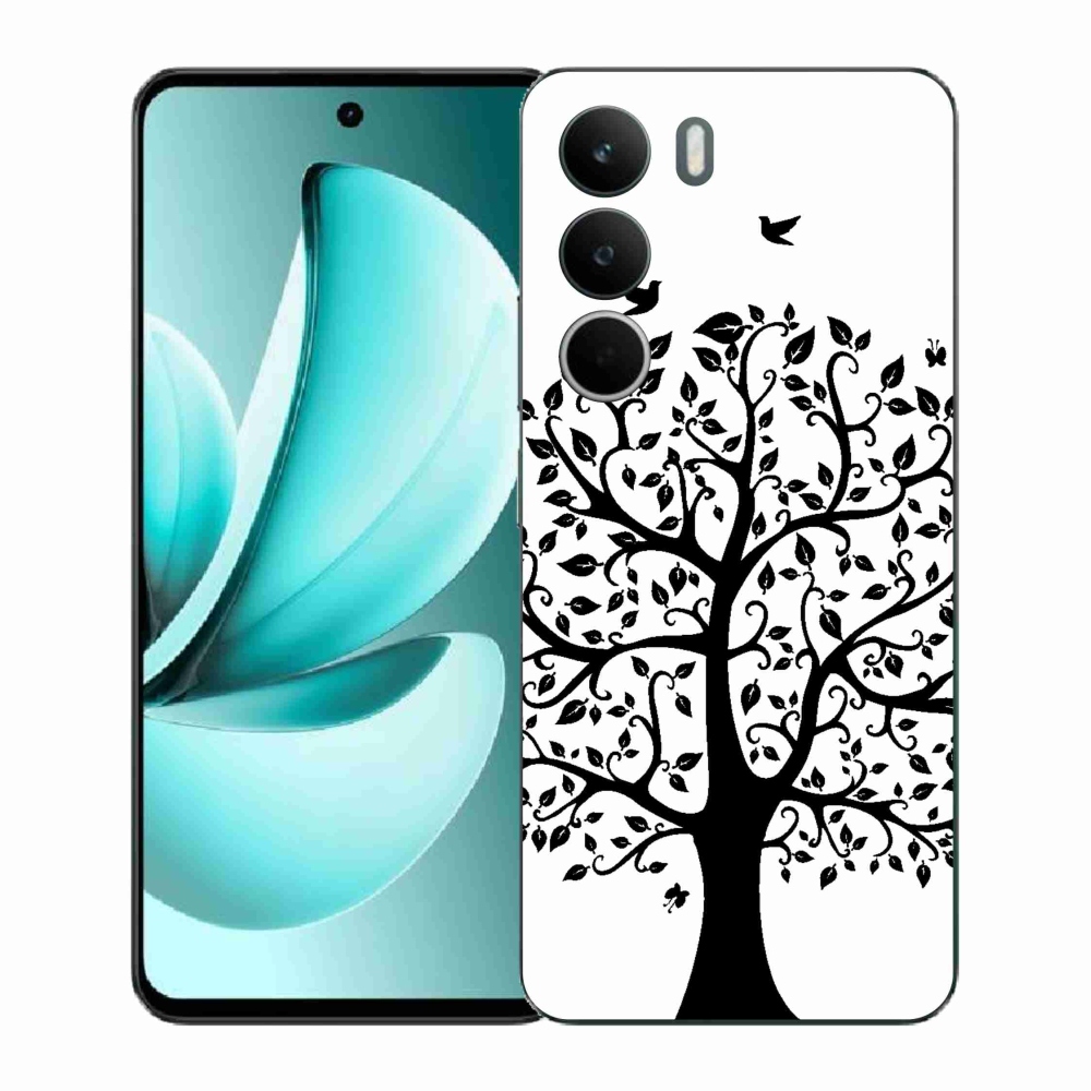 Gelový kryt mmCase na Realme C71 - černobílý strom