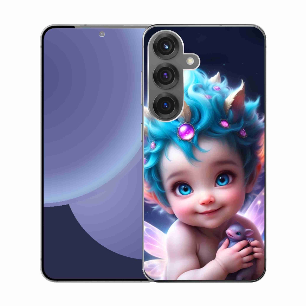 Gelový kryt mmCase na Samsung Galaxy S25 - dítě s motýlími křídly