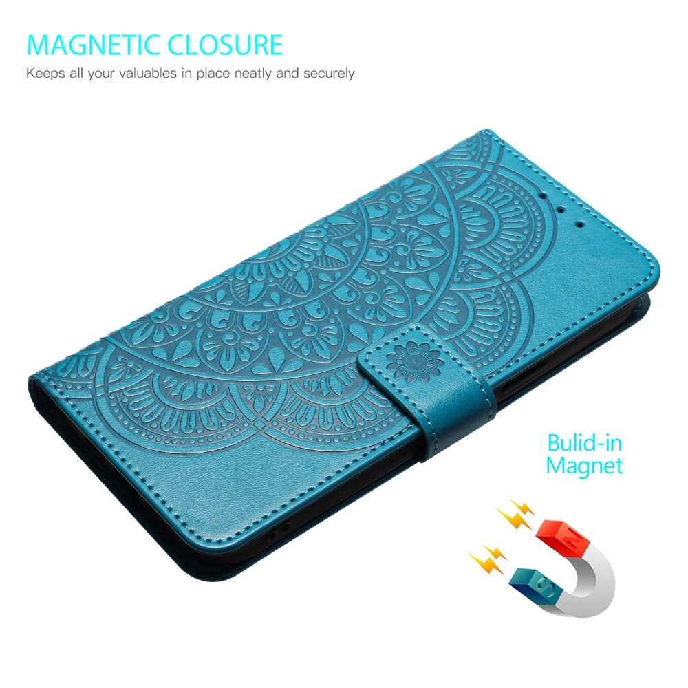 Mandala knížkové pouzdro na Xiaomi Redmi 13C 5G - modré