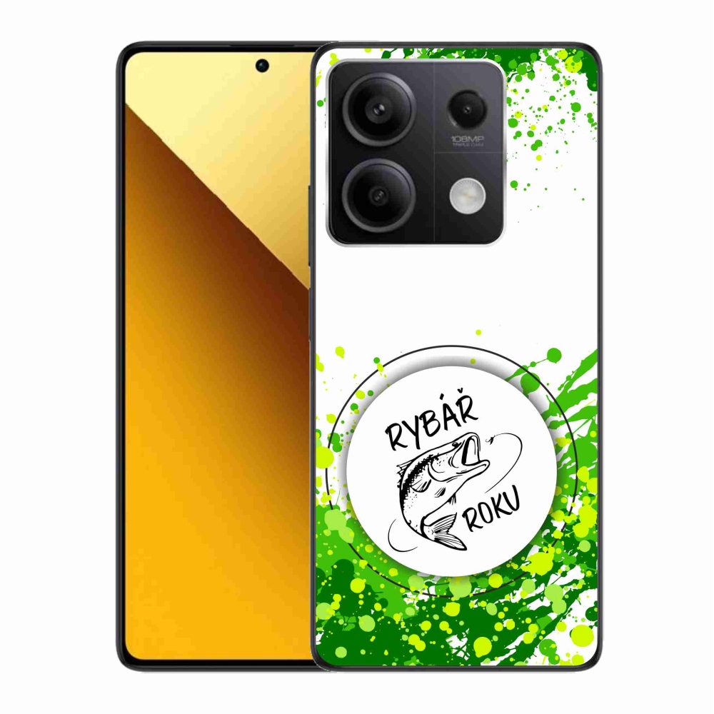Gelový kryt mmCase na Xiaomi Redmi Note 13 5G - rybář roku bílé pozadí