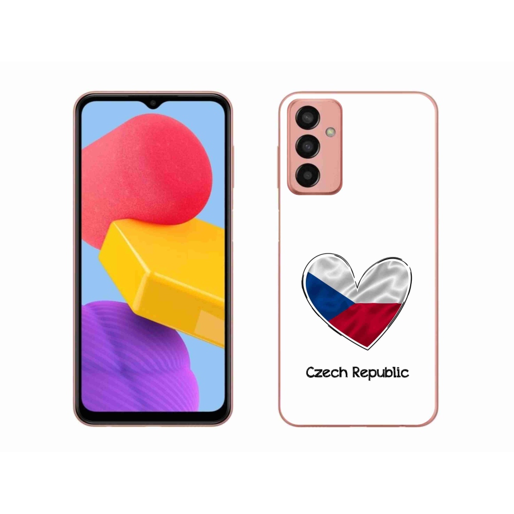 Gelový kryt mmCase na Samsung Galaxy M13 - vlajka srdce bílé pozadí