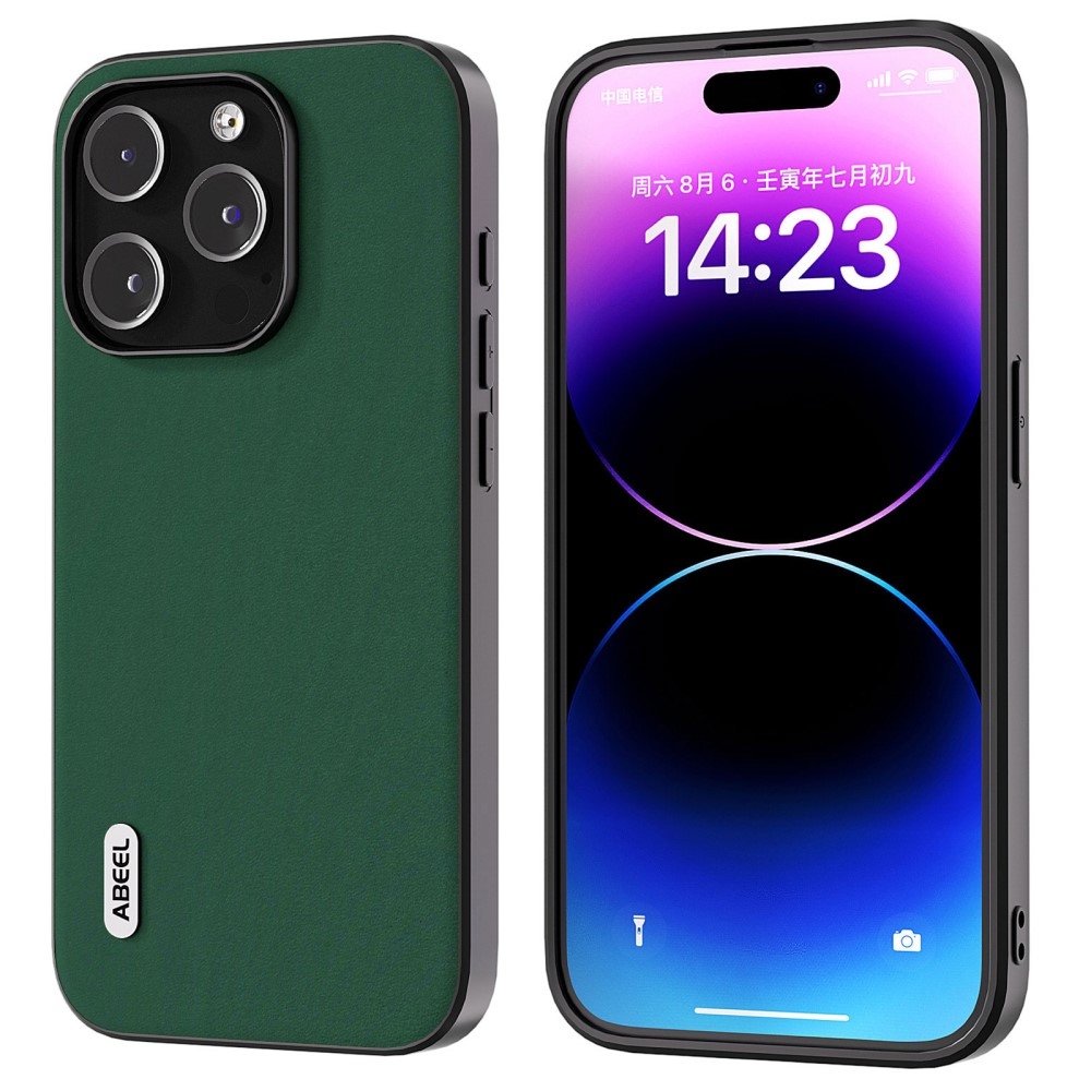 ABEEL gelový obal s pevnými zády na iPhone 15 Pro Max - zelený