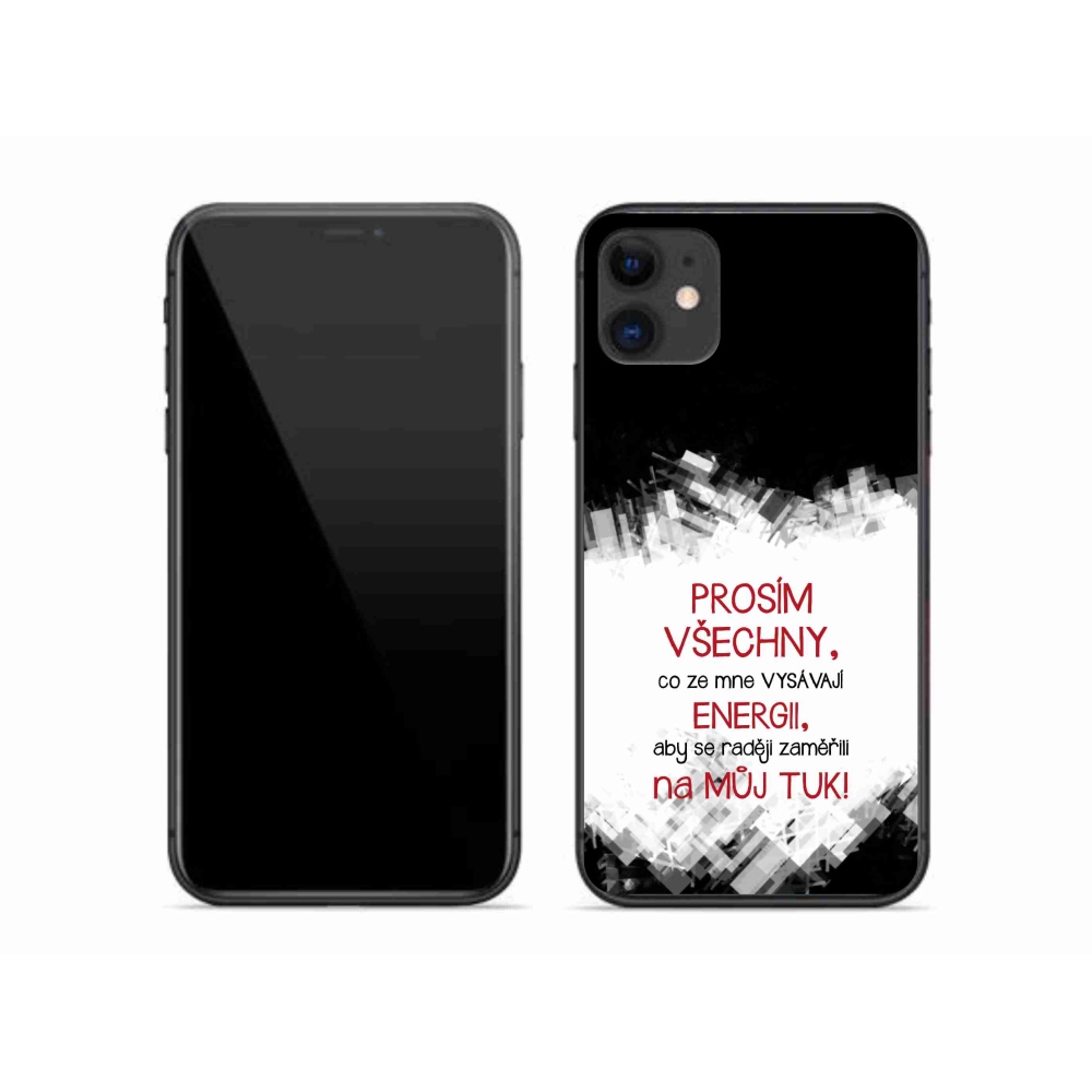 Gelový kryt mmCase na iPhone 11 - vtipný text 1 červený