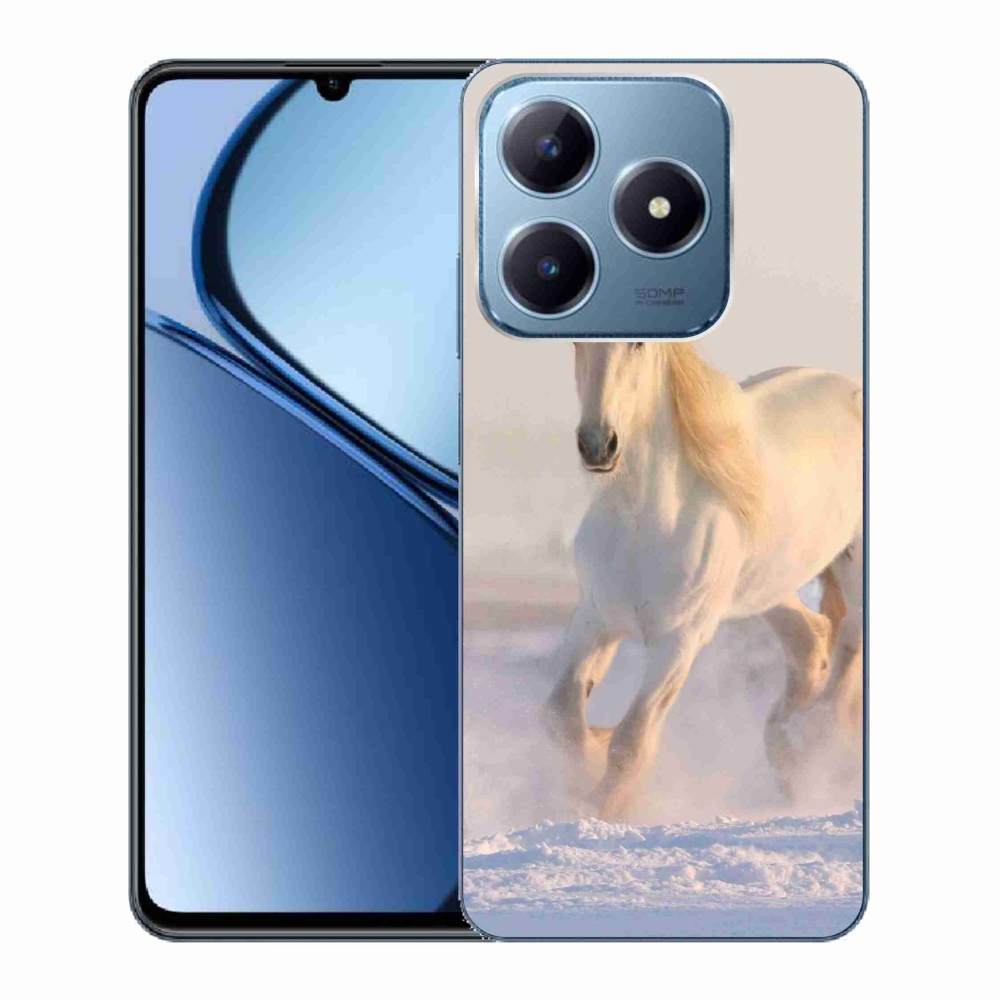 Gelový obal mmCase na Realme C63 - kůň ve sněhu