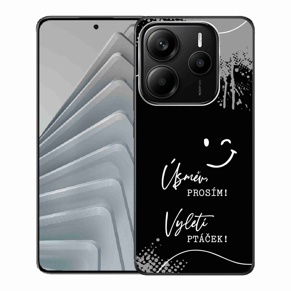Gelový kryt mmCase na Xiaomi Redmi Note 14 5G - vtipný text 4 černé pozadí