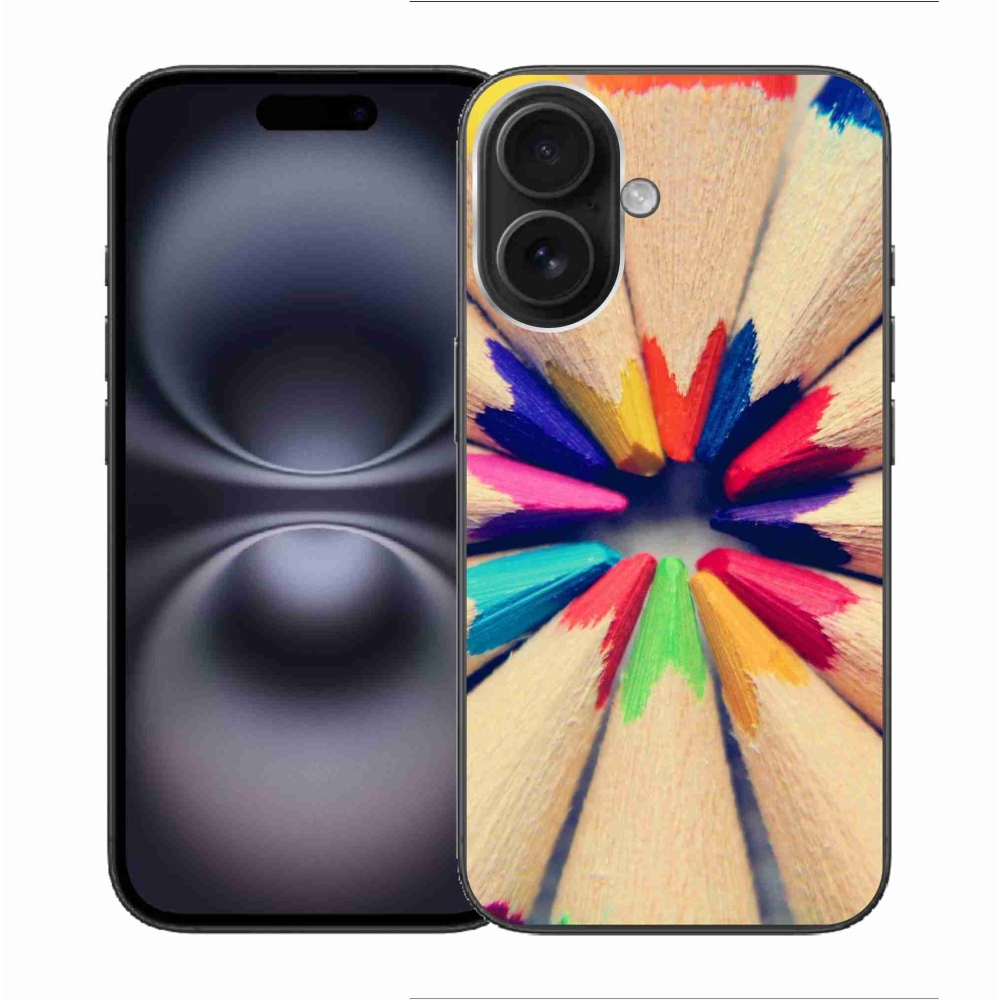 Gelový kryt mmCase na iPhone 16 - pastelky 