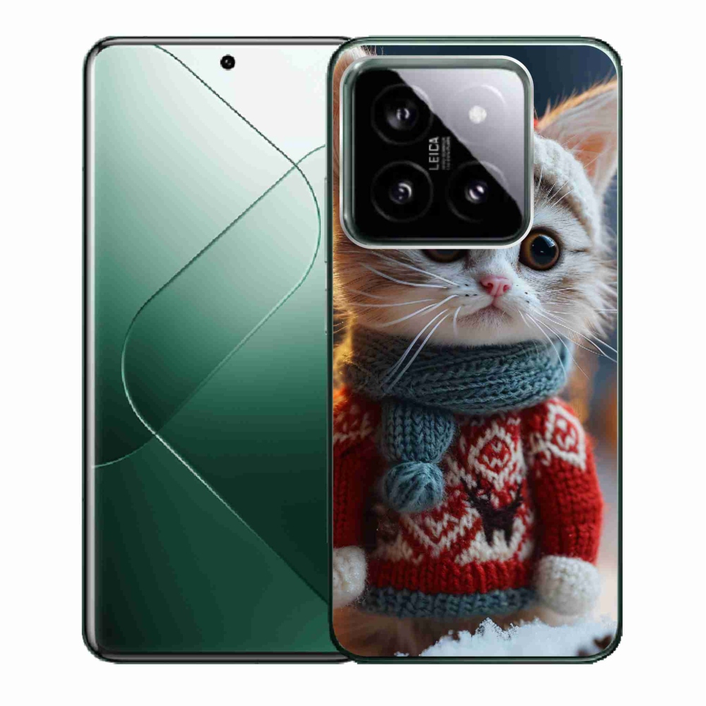 Gelový kryt mmCase na Xiaomi 14 - kotě ve svetru