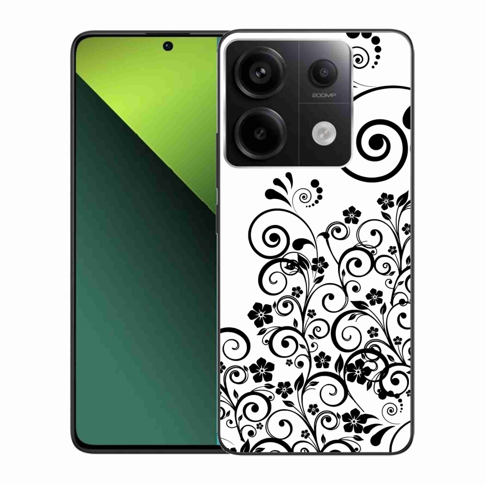 Gelový kryt mmCase na Xiaomi Redmi Note 13 Pro 5G/Poco X6 5G - černobílé květinové vzory