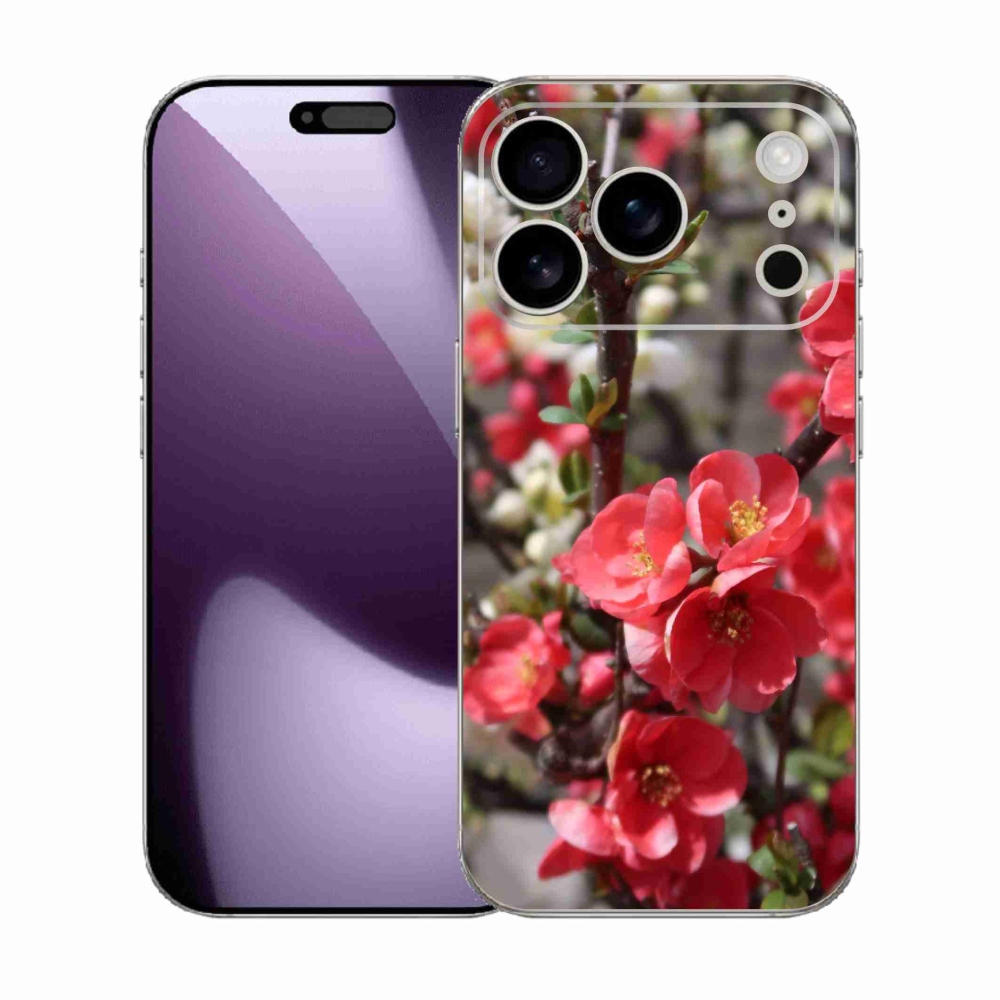 Gelový kryt mmCase na iPhone 17 Pro - červené květy