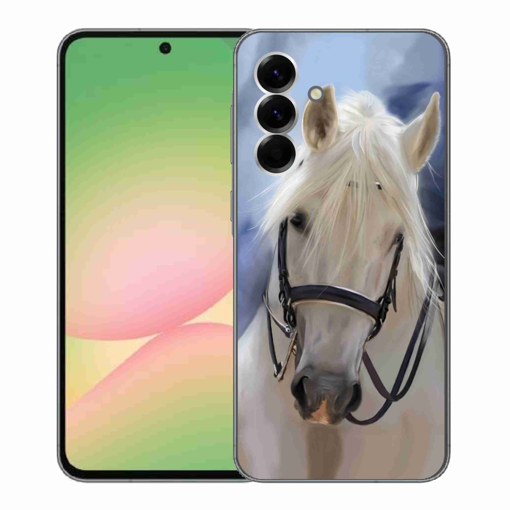 Gelový kryt mmCase na Samsung Galaxy A56 5G - bílý kůň