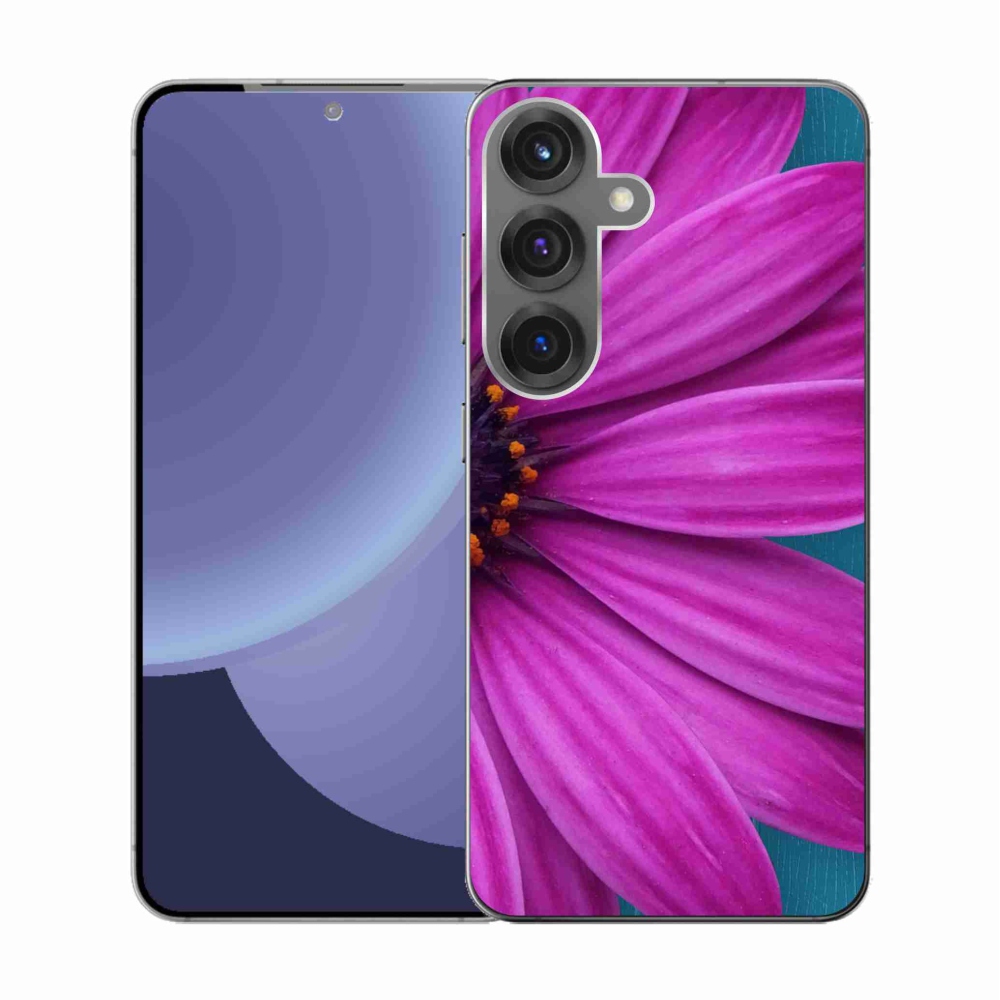 Gelový kryt mmCase na Samsung Galaxy S25 - fialová kopretina