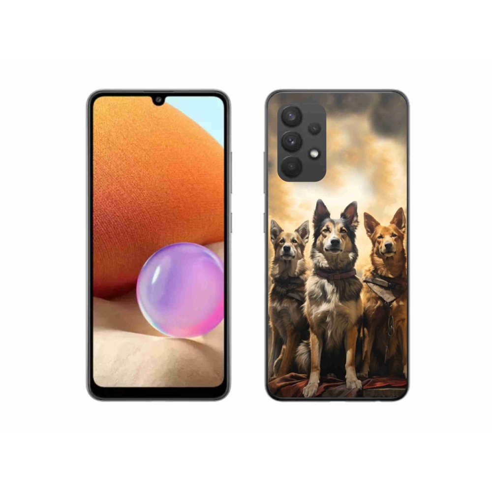 Gelový kryt mmCase na Samsung Galaxy A32 4G - tři psi