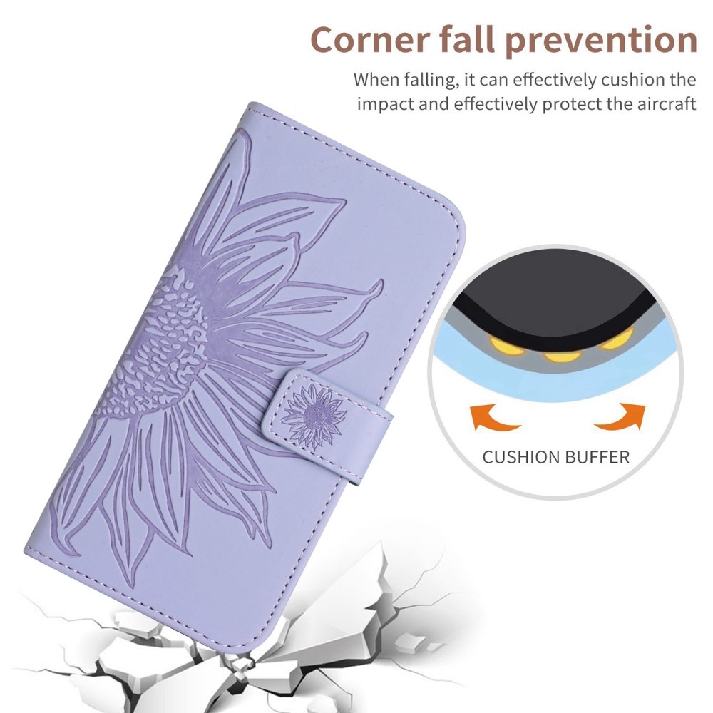 Sunflower knížkové pouzdro na Vivo X80 Lite - světlefialové