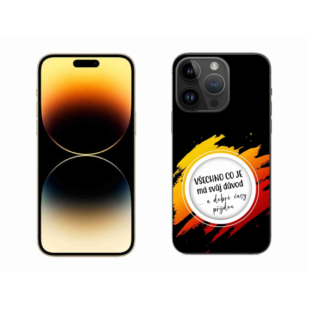 Gelový kryt mmCase na iPhone 14 Pro Max 6.7 - citát 3 černé pozadí