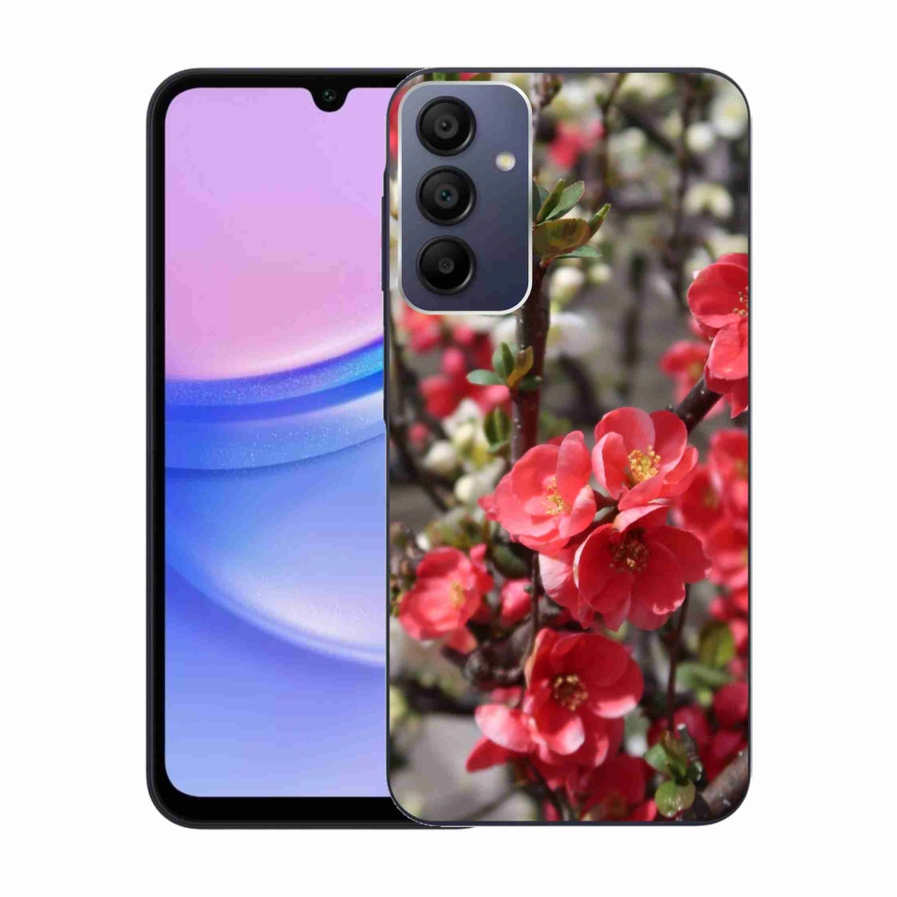 Gelový kryt mmCase na Samsung Galaxy A15 4G/5G - červené květy