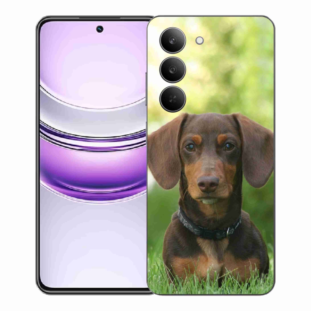 Gelový kryt mmCase na Realme 14x 5G - hnědý jezevčík