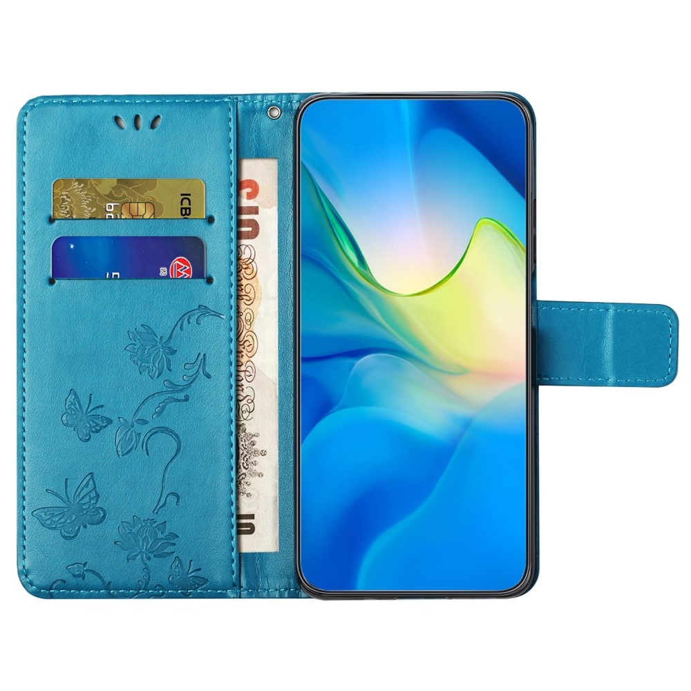 Flower knížkové pouzdro na Nokia C22 - modré