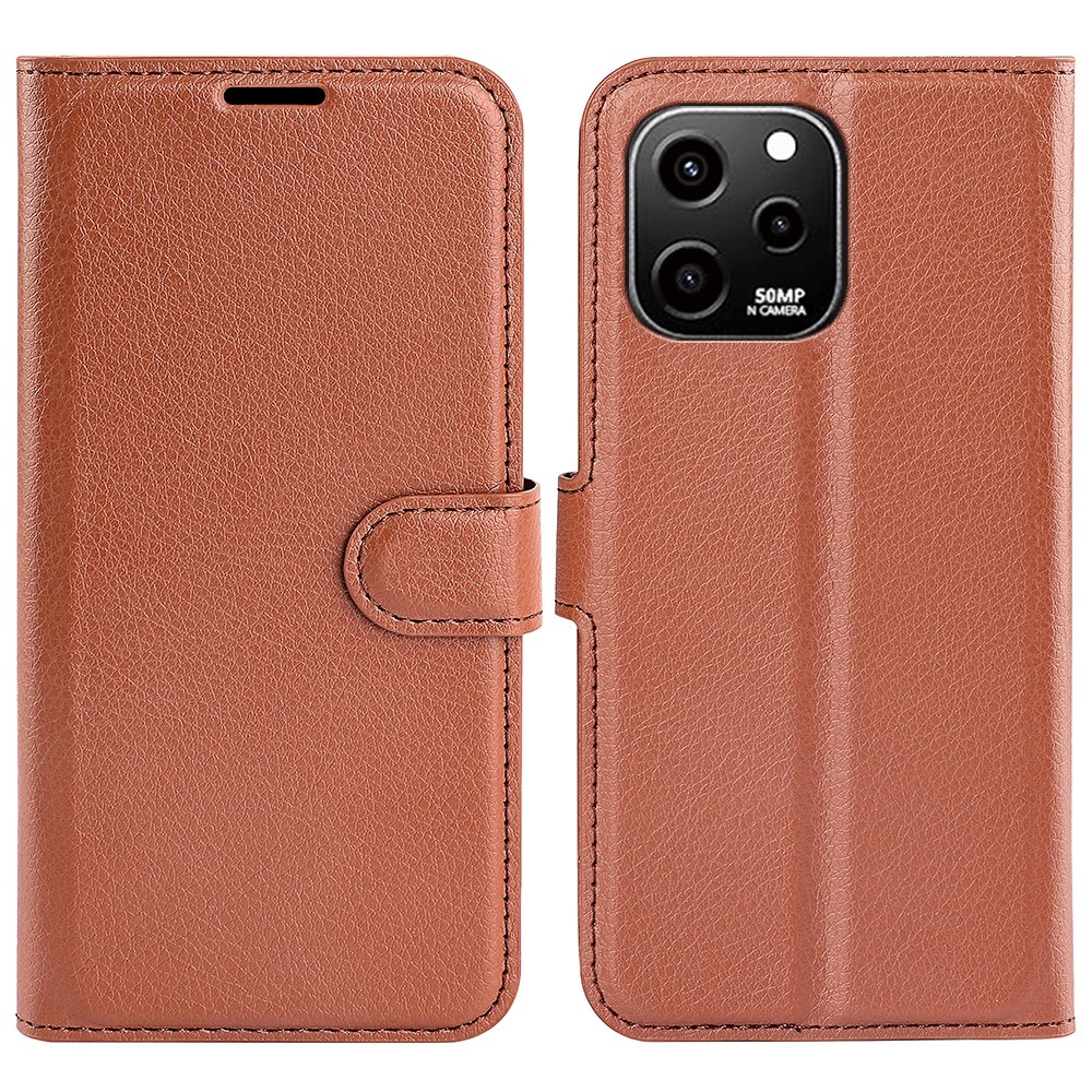 Litchi knížkové pouzdro na Huawei Nova Y61 - hnědé