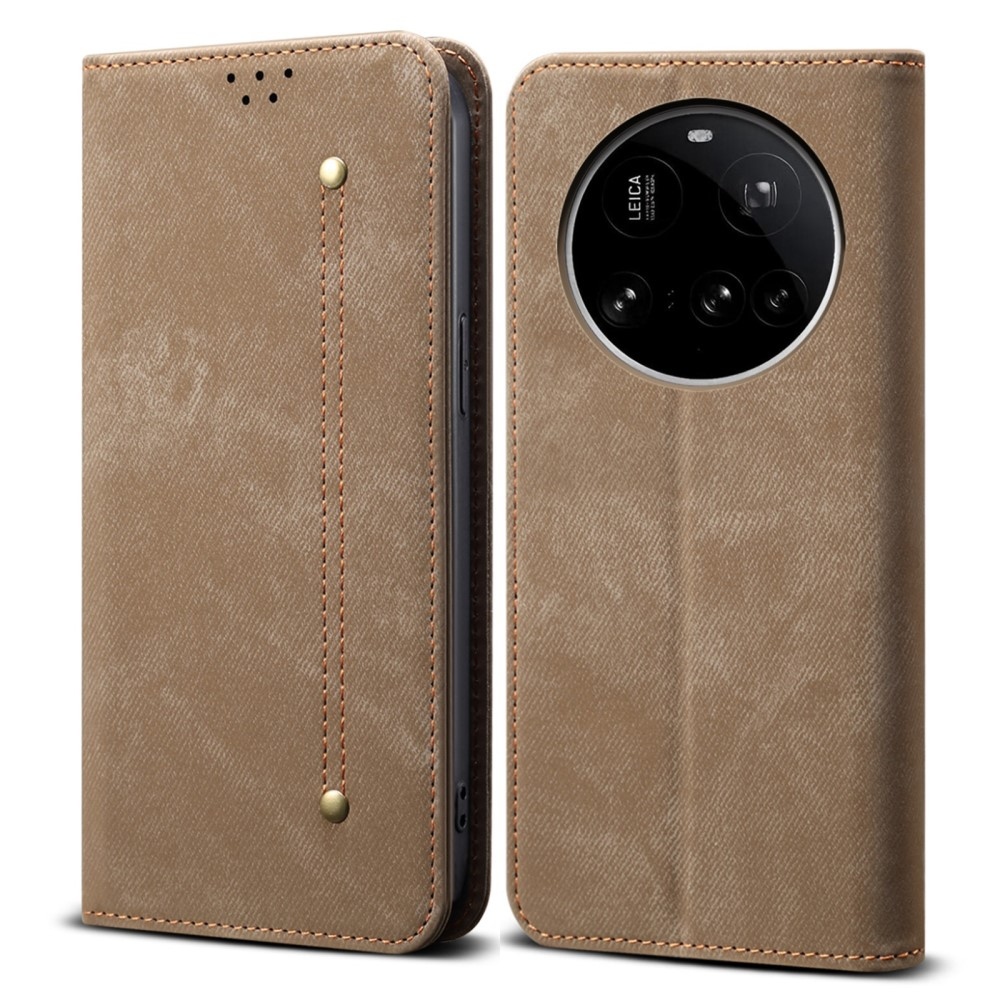 Jeanse knížkové pouzdro na Xiaomi 15 Ultra - khaki