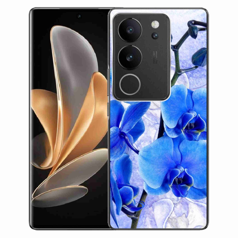 Gelový kryt mmCase na Vivo V29 5G - modré květy