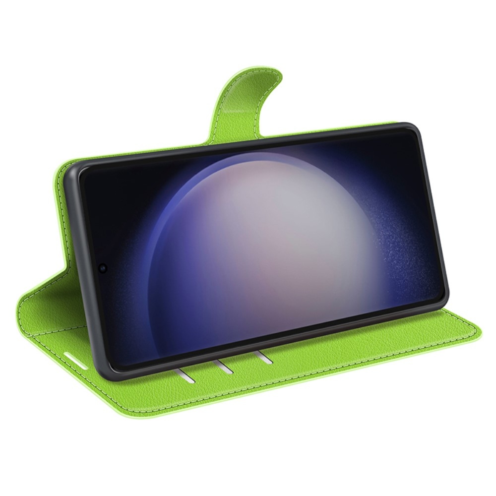 Litchi knížkové pouzdro na Samsung Galaxy S24 Ultra - zelené