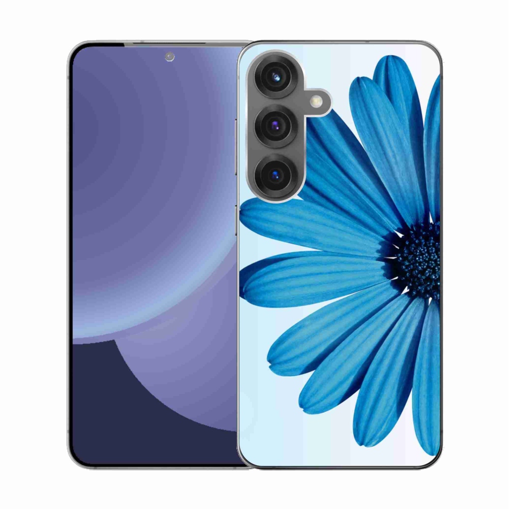 Gelový kryt mmCase na Samsung Galaxy S25 - modrá kopretina