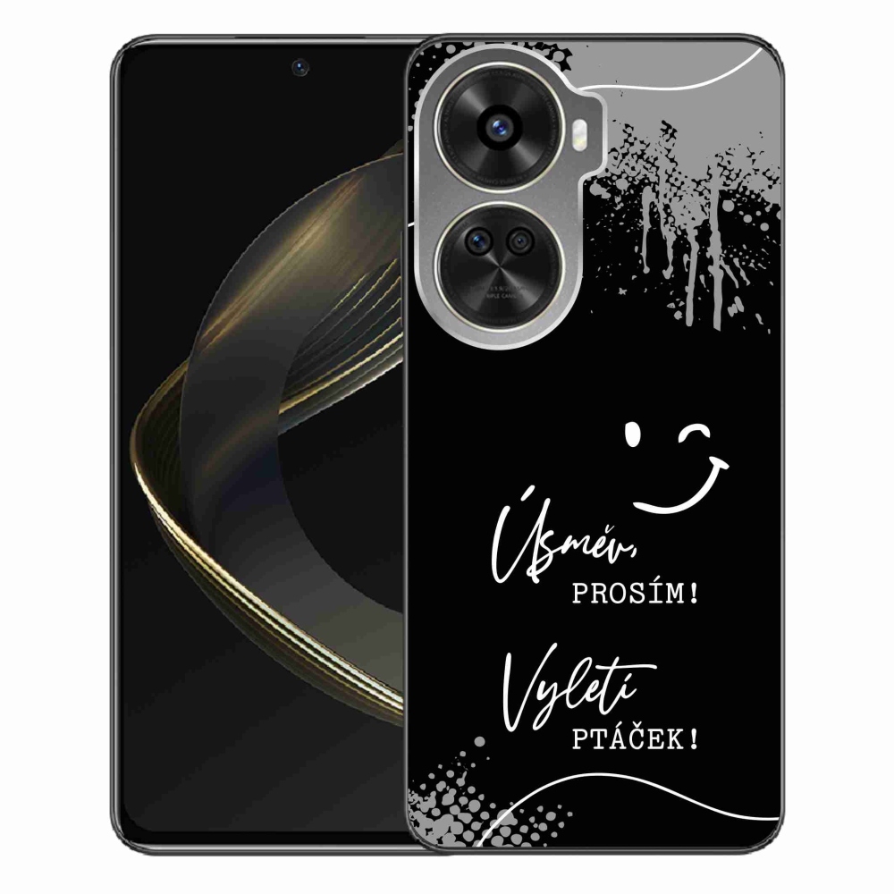 Gelový kryt mmCase na Huawei Nova 12 SE - vtipný text 4 černé pozadí