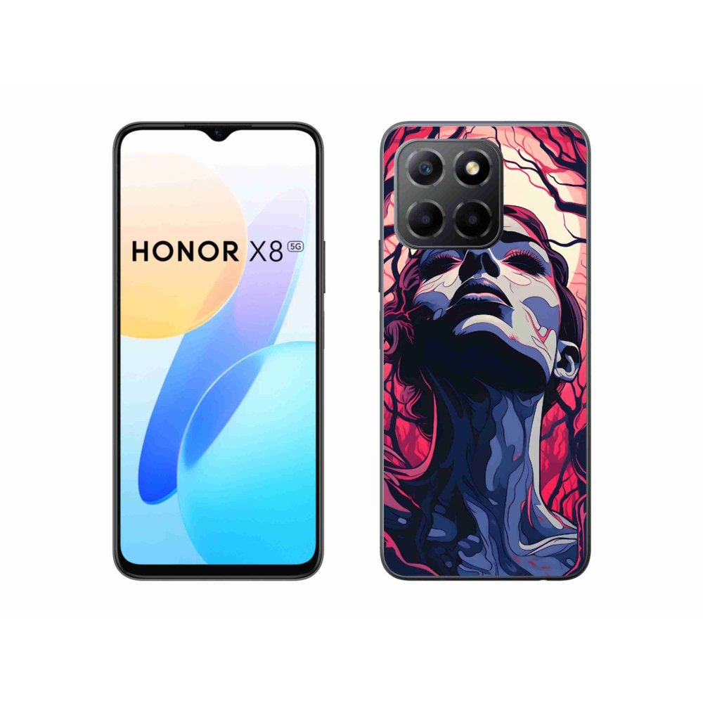 Gelový kryt mmCase na Honor X8 5G - abstraktní obličej