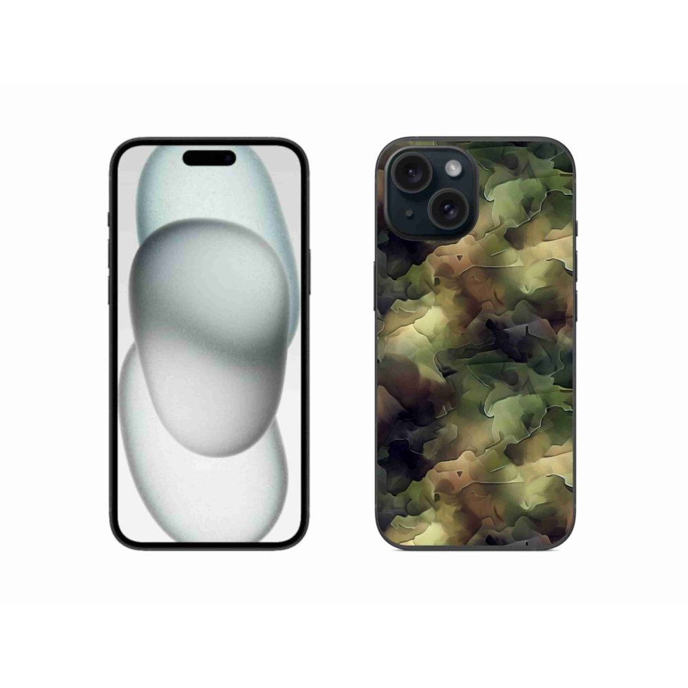 Gelový kryt mmCase na iPhone 15 - maskáčový vzor 10