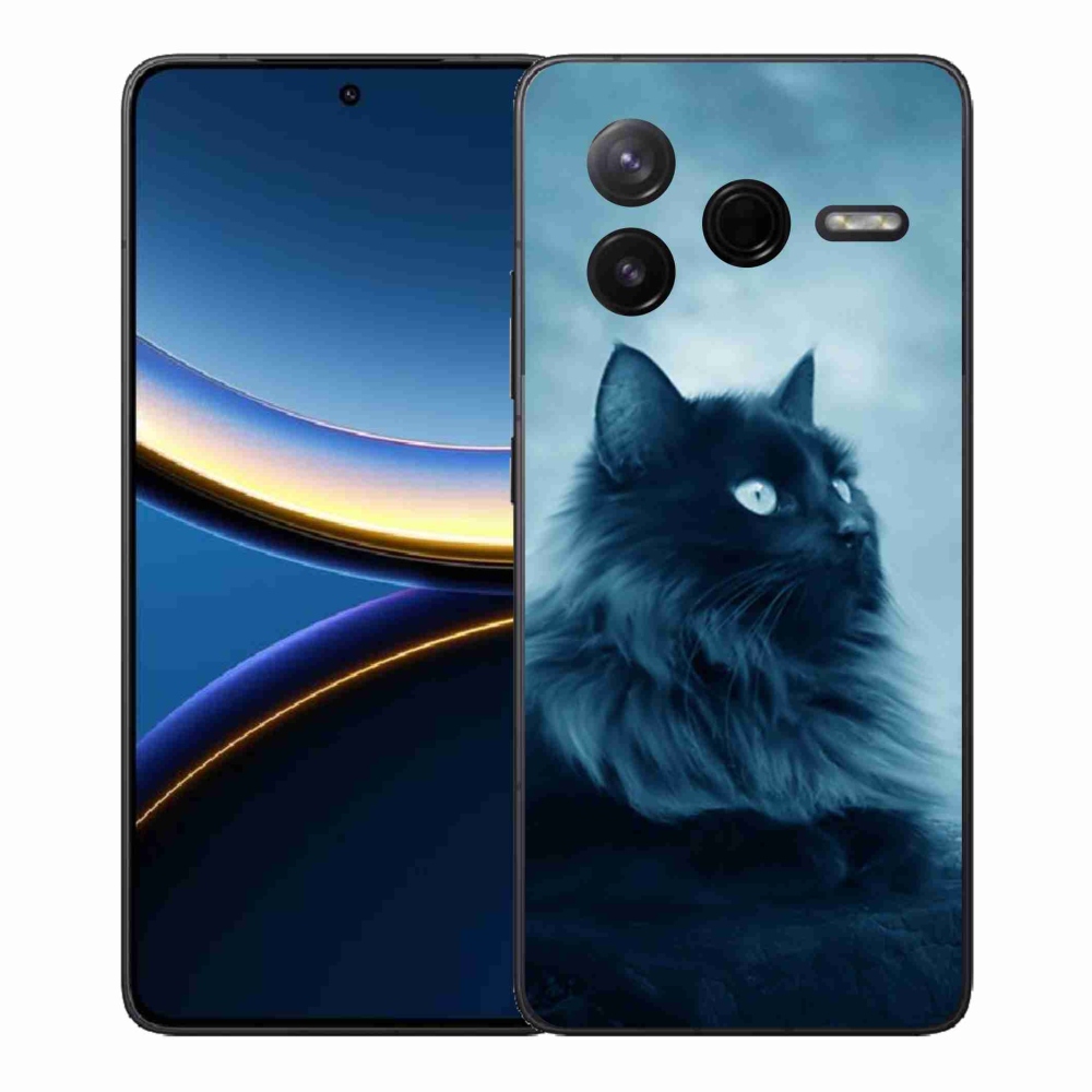 Gelový kryt mmCase na Xiaomi Poco F7 Pro - černá kočka 1