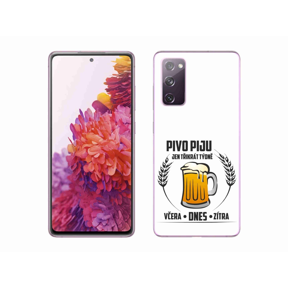 Gelový kryt mmCase na Samsung Galaxy S20 FE - pivní motiv bílé pozadí