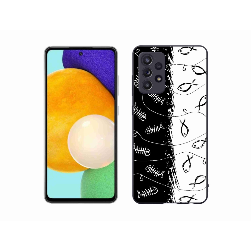 Gelový kryt mmCase na Samsung Galaxy A52/A52 5G - kostry a rybky