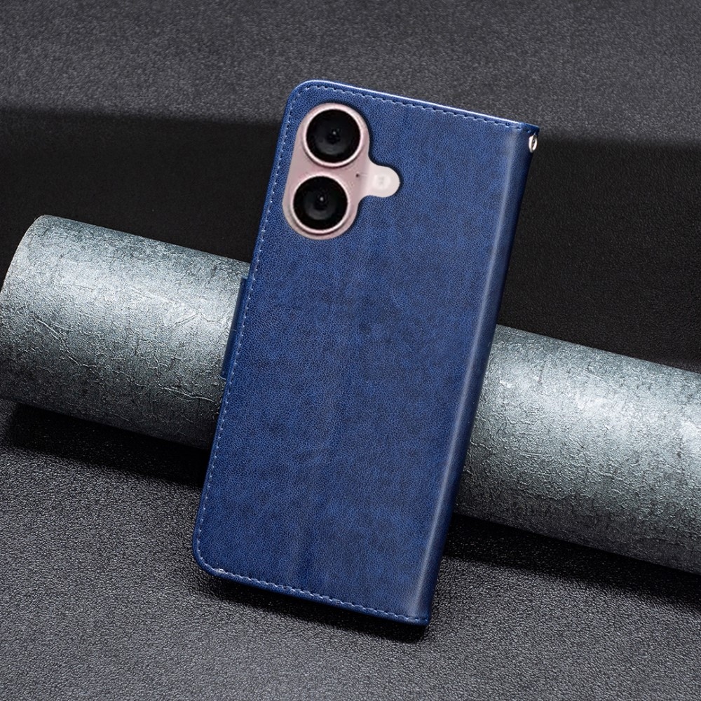Butterfly knížkové pouzdro na iPhone 16 - tmavěmodré