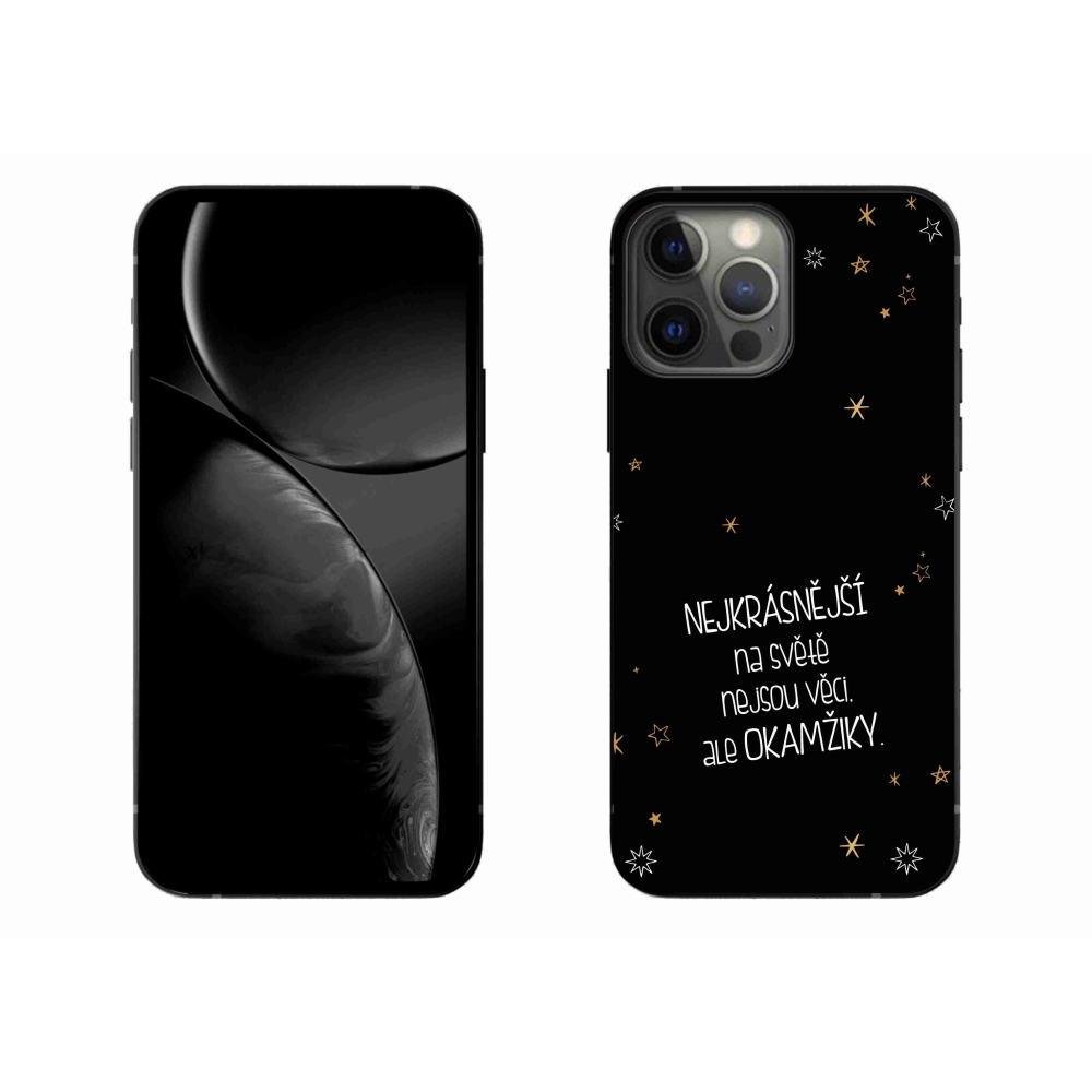 Gelový kryt mmCase na iPhone 13 Pro Max 6.7 - citát 4 černé pozadí