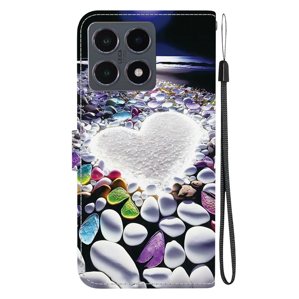 Versatile knížkové pouzdro na Xiaomi 15T - srdce a kamínky