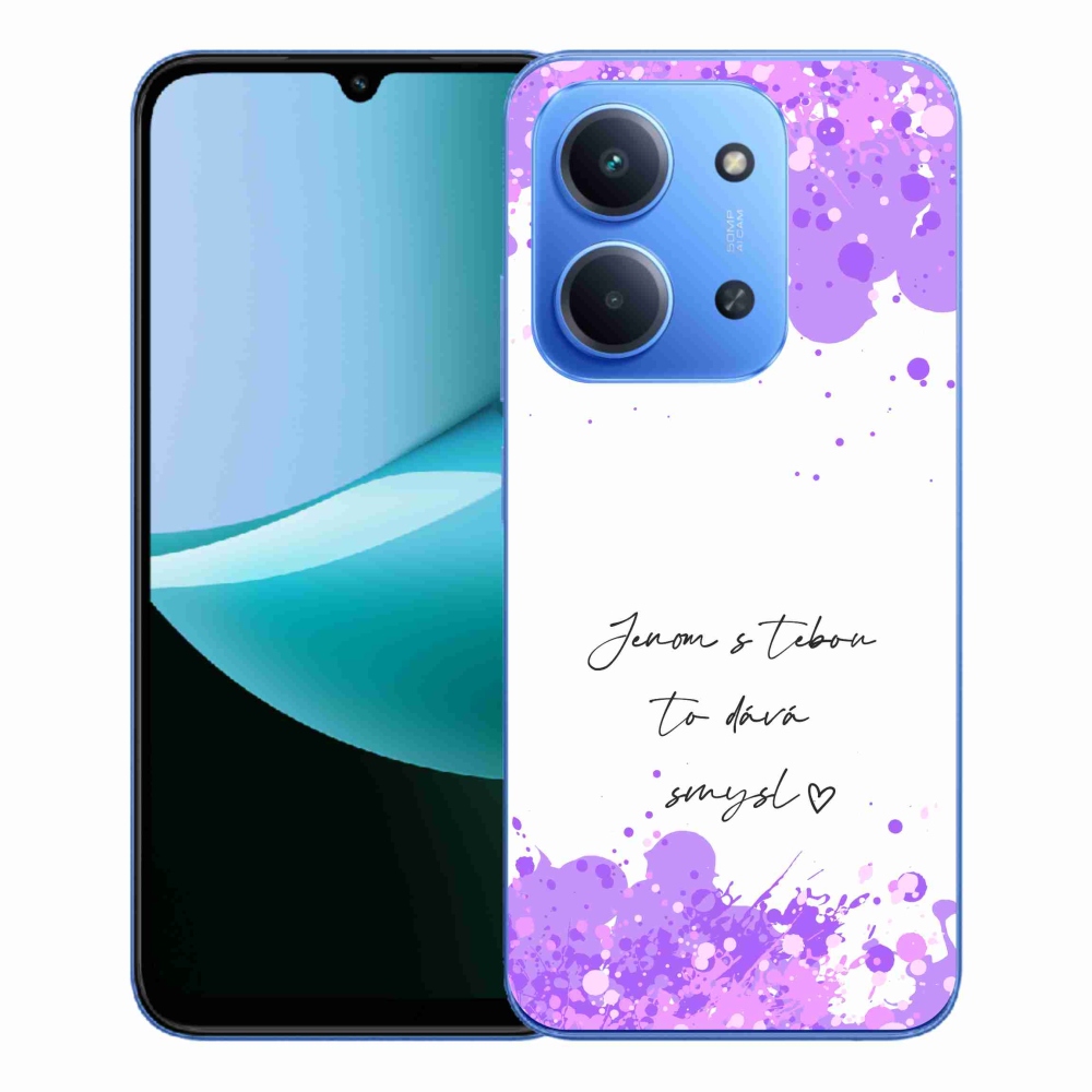 Gelový kryt mmCase na Xiaomi Redmi 15C 4G/5G (173mm) - zamilovaný text bílé pozadí