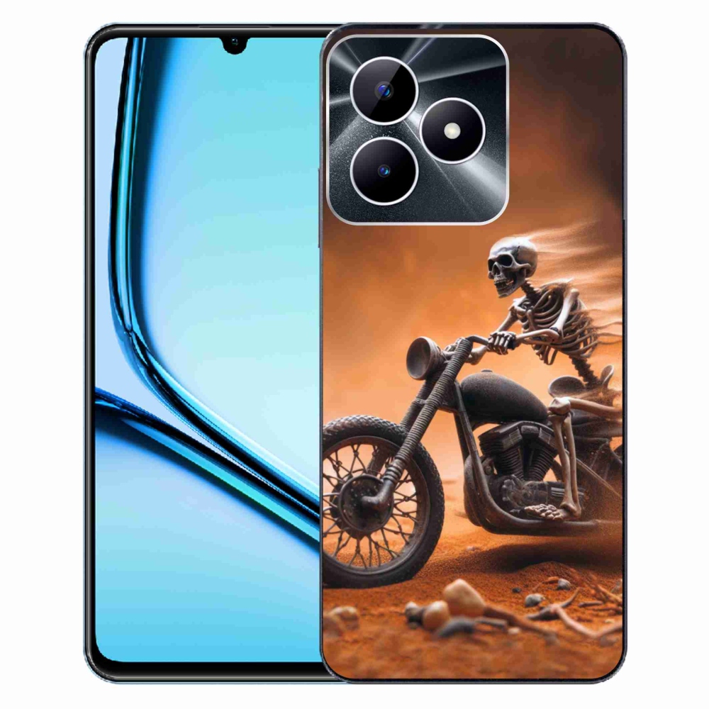 Gelový kryt mmCase na Realme Note 50 - kostra na motorce